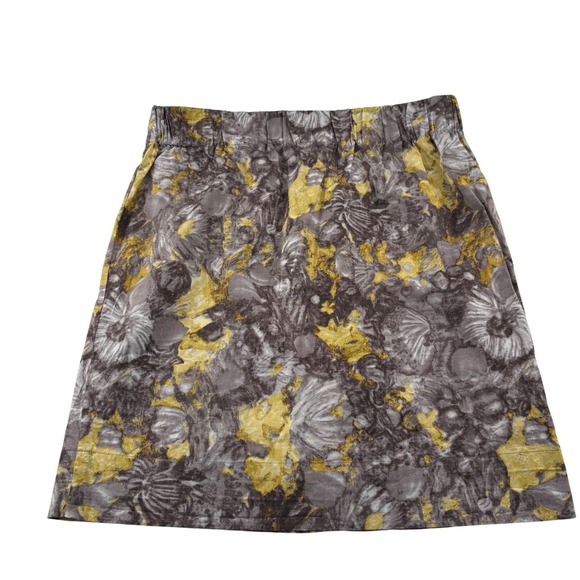 Talbots Dresses & Skirts - Talbots 10P Gray & Yellow Floral Print Skirt Pull on Elastic Waist above knee